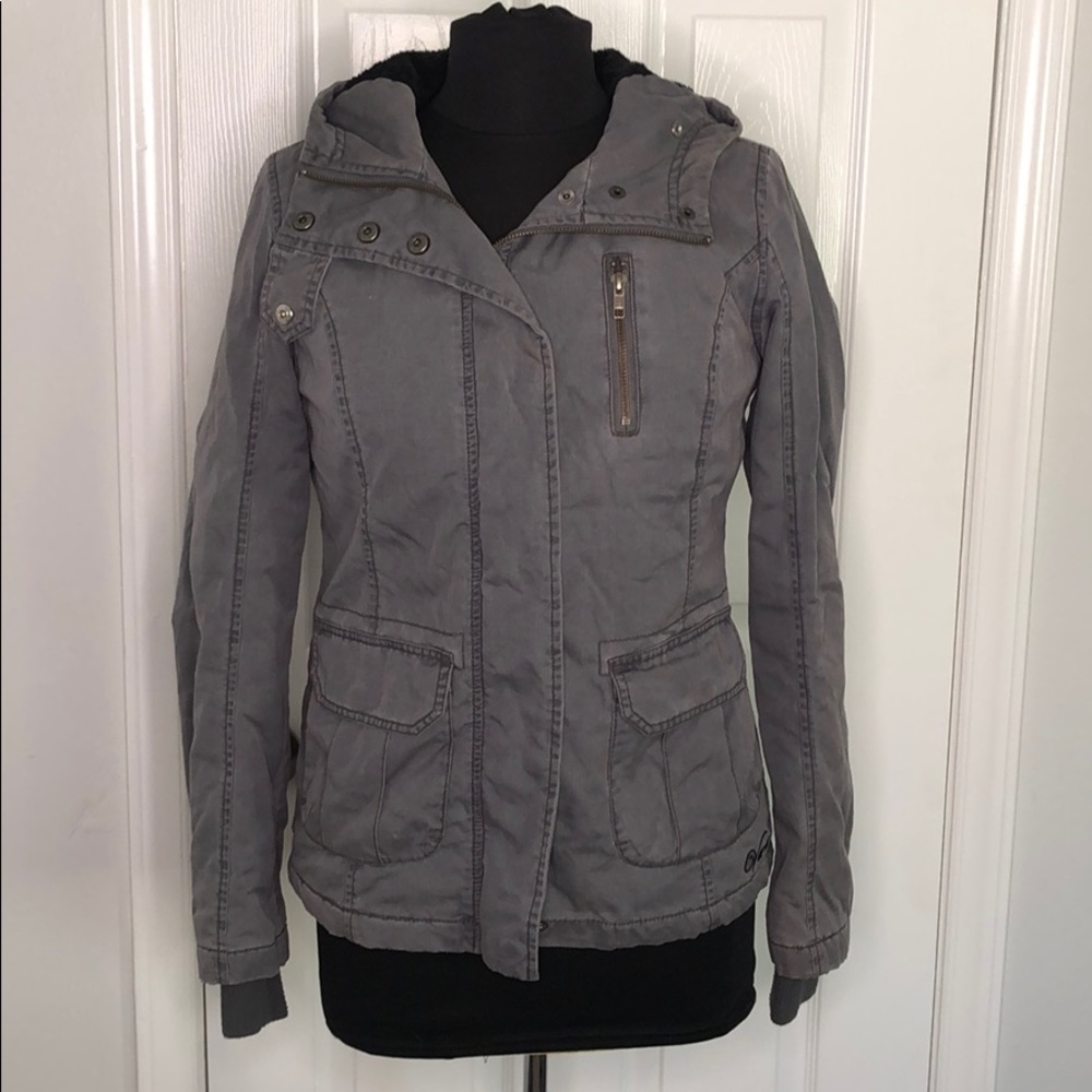 Grey Vans faux-fur lined Hooded Coat